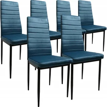 Jídelní židle Sada 6 Židlí Modrý Velur Elegance a Komfort HIT glamour moderní