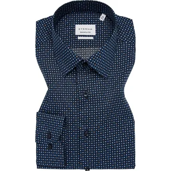 Košile Eterna Slim Fit Print s extra prodlouženým rukávem s tištěným vzorem modrá 1299_19F171_70 velikost: 41, délka rukávu: extra prodloužený rukáv