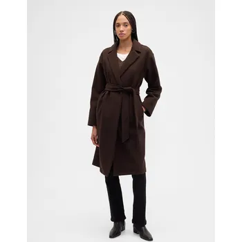 Dámský kabát GAP Kabát na zavazování - Dámské GAP černá | hnědá 3464011