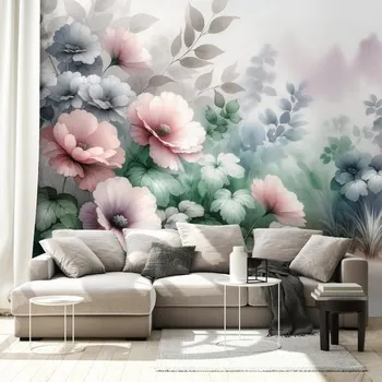 Tapeta Dovido Samolepící tapeta akvarelové pastelové květiny
