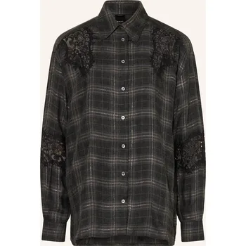 Dámská halenka Pinko Dámská Košile Reina Z Flanelu, tmavě šedá / stříbrná /...