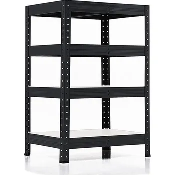 regál Policový regál Trestles RH 900x600x450, nosnost 1400 kg, 4 police bílé Barva: černá