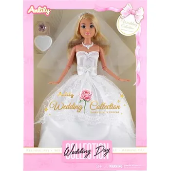 Módní panenka v bílých svatebních šatech DELUX