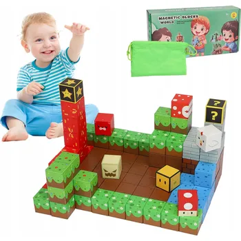 ostatní stavebnice 100 KUSŮ MAGNETICKÝCH STAVEBNICE MINECRAFT PRO DĚTI HRAČKA NÁHODNÉ MAGNETICKÉ