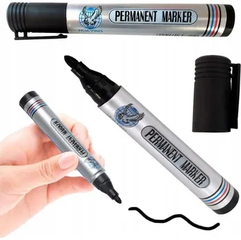 Marker permanentny pisak okrągły flamaster stavební voděodolný černý