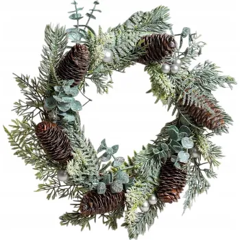 Vánoční dekorace Vánoční věnec dekorace na dveře 30 cm šišky