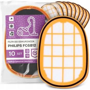 Filtr do vysavače 10x FILTR do VYSAVAČE Philips FC6812 Vzduchový Pěnový Silný FILTRY EM-W