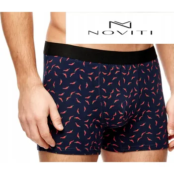 Boxerky Pánské boxerky tmavě modré bavlněné se vzorem papričky velikost XXL s elastanem