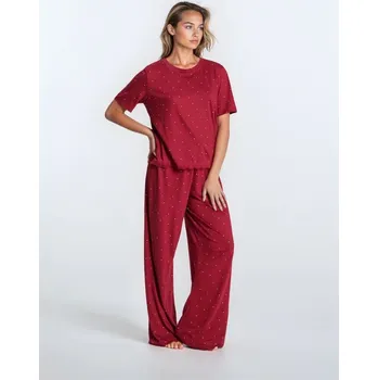 Dámské pyžamo Sinsay - Dvoudílné pyžamo s příměsí viskózy - burgundy - 170GF-53X - 170GF-53X-XXL