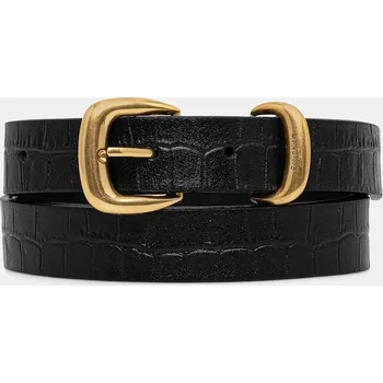 Opasek Kožený pásek Calvin Klein dámský, černá barva, LV04F7056G 99X, vel. 85