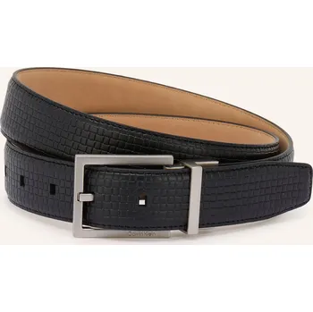 Oblečení a móda Calvin Klein Pánský Kožený Opasek, černá / stříbrná, 100