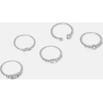 Módní doplněk Prstýnek Aldo 5-pack FARALDEN.973 stříbrná SLV, vel. 10
