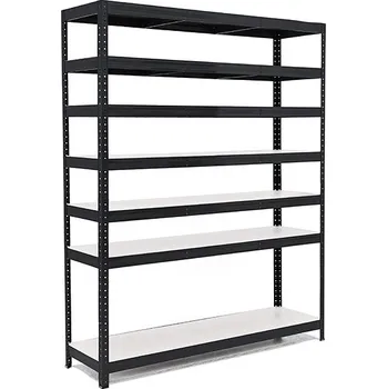 regál Policový regál Trestles RH 2200x1400x400, nosnost 1750 kg, 7 polic bílých Barva: černá