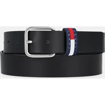 Opasek Kožený pásek Tommy Jeans pánský, černá barva, AM0AM13415 99X, vel. 85