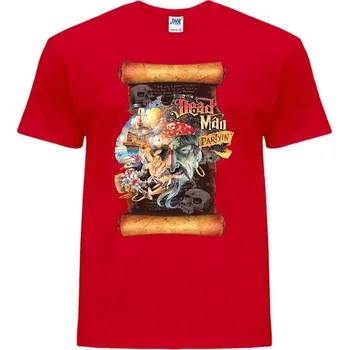 Pánské tričko panske_tricko_bavlnene_potisk_pirati Barva: Red - červená, velikost: XS