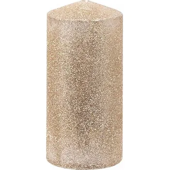 Svíčka Svíčka s glitry MagicHome šampaň, 5,5x12cm