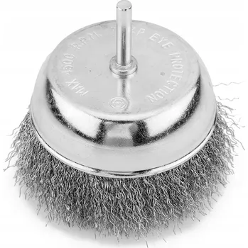 Drátěný kartáč DRÁTĚNÝ KARTÁČ čelní 100 mm vlnitý ocelový drát s 6mm stopkou