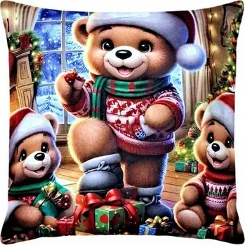 Polštář VÁNOČNÍ DEKORAČNÍ POVLEČENÍ NA POLŠTÁŘ 45x45 VELUR VZOR 6