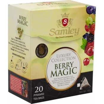 Čaj Černý čaj Berry magic, 20 pyramidek, Samley