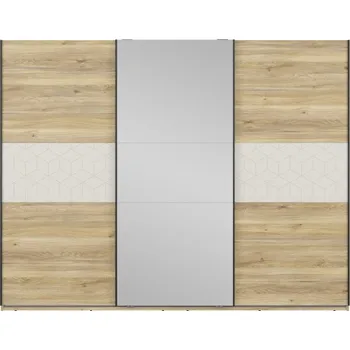 Šatní skříň GLAMOUR šatní skříň SZF3D/270/210/3M, kašmír/dub mauvella