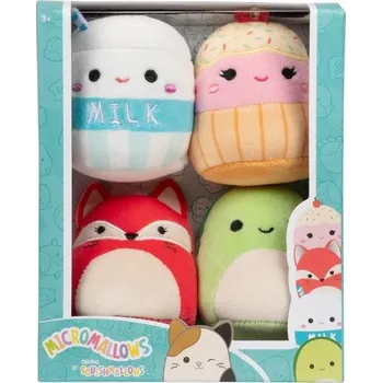 plyšák SQUISHMALLOWS Micromallows 4Pack Liška, Želva, Mlíčko, Dortík