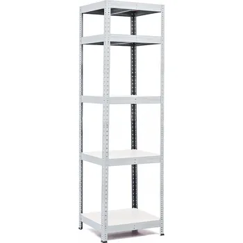 regál Policový regál Trestles RH 1800x600x400, nosnost 1750 kg, 5 polic bílých Barva: šedá