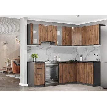 Kuchyňská linka VerDesign MARKERA rohová kuchyňská linka, dub livorno/antracit