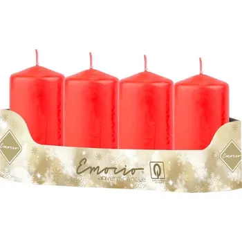 Svíčka Svíčka válec 50x100mm (4ks/bal) červená