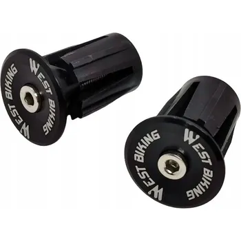 WESTBIKING Záslepky do řidítek na šroubování ČERNÉ - 21g / SILNIČNÍ / MTB