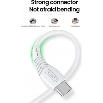 Datový kabel Kabel T-PHOX USB - USB 3.1 typ C 1 m bílý