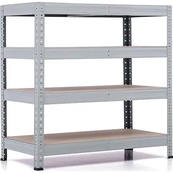 regál Policový regál Trestles RH 1000x1000x500, nosnost 1400 kg, 4 police Barva: šedá