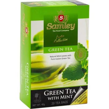 Čaj Zelený čaj s mátou kadeřavou, 20 sáčků, Samley