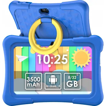 Tablet DĚTSKÝ TABLET 7" VZDĚLÁVACÍ HRY HRAČKY ANDROID 15 WIFI POUZDRO MODRÉ