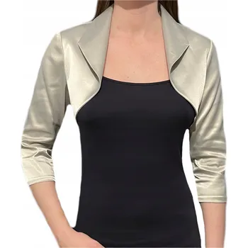 Dámské spodní prádlo Saténové bolerko s 3/4 rukávem stříbrné - OLGA 48