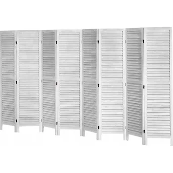 Paraván SucceBuy Paraván Pokojový dřevěný skládací 8-dílný 170 cm bílý