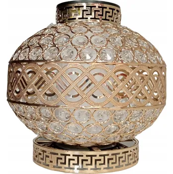 Svíčka Hřbitovní Svíčka Premium VIP křišťálová koule zlatá, bílé křišťály