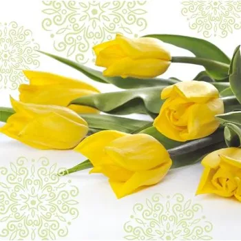 Papírový kapesník Paw Ubrousky PAW Dekor L (20ks) Yellow Tulips 596156