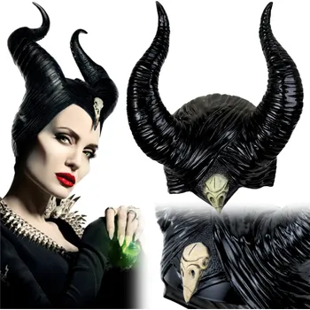 Karnevalová maska MASKA ZLOVOLNICE ČARODĚJNICE ĎÁBLICE ROHY