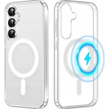 Pouzdro na mobilní telefon POUZDRO ZADNÍ KRYT POUZDRO MAGSAFE BEZBARVÉ PRO SAMSUNG GALAXY A55 5G + SKLO