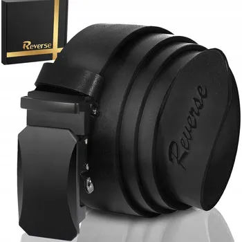 Opasek REVERSE KOŽENÝ OPASEK KE KALHOTÁM REVERSE AUTOMATICKÝ ČERNÝ Z PŘÍRODNÍ KŮŽE 110