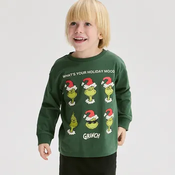 Chlapecká mikina Reserved - Dlouhý rukáv Grinch - tmavě zelená - 013HJ-79X - 013HJ-79X-80