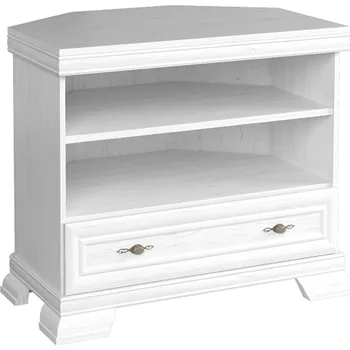 Televizní stolek Rohový televizní stolek KORA, sosna andersen, bílá