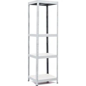 regál Policový regál Trestles RH 2000x600x600, nosnost 1400 kg, 4 police bílé Barva: šedá