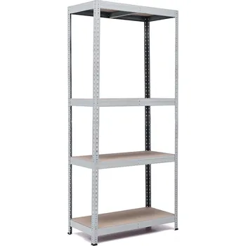 regál Policový regál Trestles RH 2000x800x450, nosnost 1400 kg, 4 police Barva: šedá