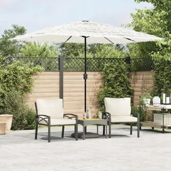 Slunečník Zahradní slunečník na ocelovém sloupku, bílý, 300x200x250 cm