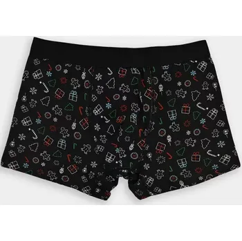 Boxerky Pánské vánoční boxerky BB011 - M / černá