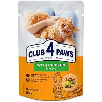 Krmivo pro kočku Kapsa Club4Paws CAT 85g with Chicken in gravy