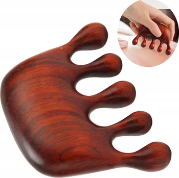 hřeben DŘEVĚNÝ HŘEBEN NA MASÁŽ MASÁŽNÍ PŘÍSTROJ PODPORA RŮSTU VLASŮ MULTIFUNKČNÍ