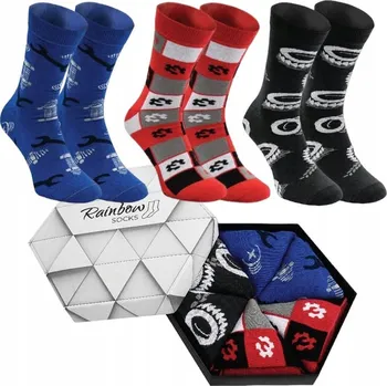 Pánské ponožky Ponožky Rainbow Sock Mechanic Box pro mechaniky, 3 páry bavlněné, velikost 36-40