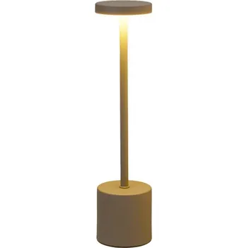Lampička LED STOLNÍ LAMPA KOVOVÁ S NABÍJECÍ BATERIÍ 34 CM HNĚDÁ
